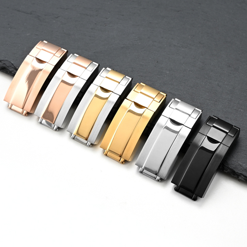 Luxury Watch Investment - ステンレススチール製腕時計クラスプ、折りたたみ式バックル、安全装置付き、ロレックス サブマリーナー、デイトナ、ヨットマスター16mmメンズ腕時計用バックル