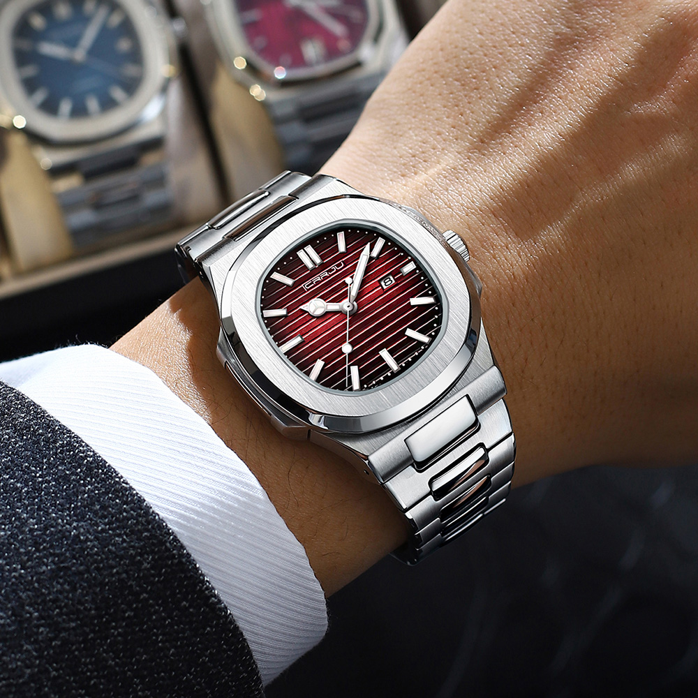 Luxury Watch Top 10 - CRRJU トップの高級ブランドの男の腕時計スポーツ防水発光日付メンズ腕時計スクエアダイヤルクォーツメンズ腕時計高品質