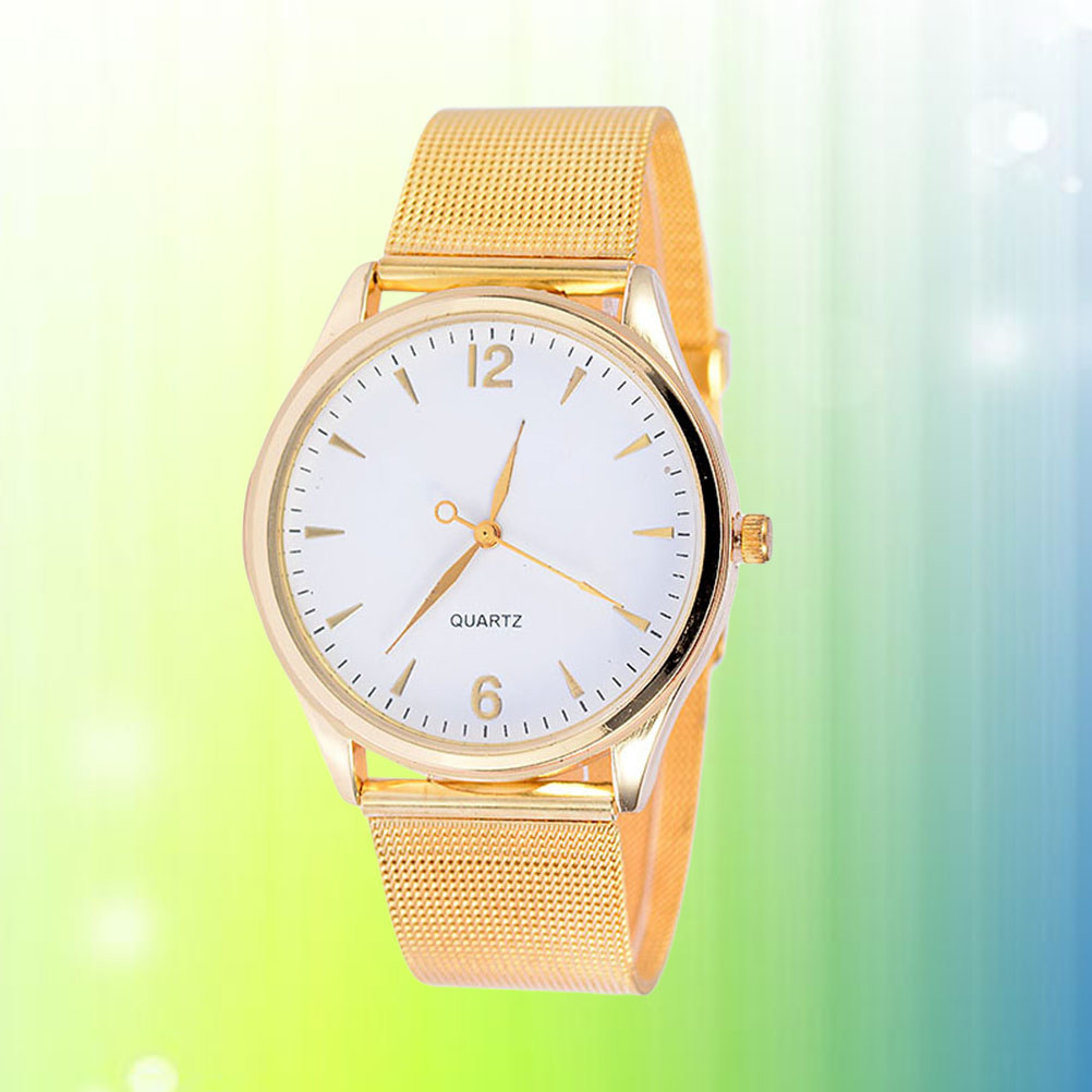 ゴールドのメッシュバンドが付いたレディースクォーツ腕時計。上 - Luxury Watch Gift For Her のレビューと価格