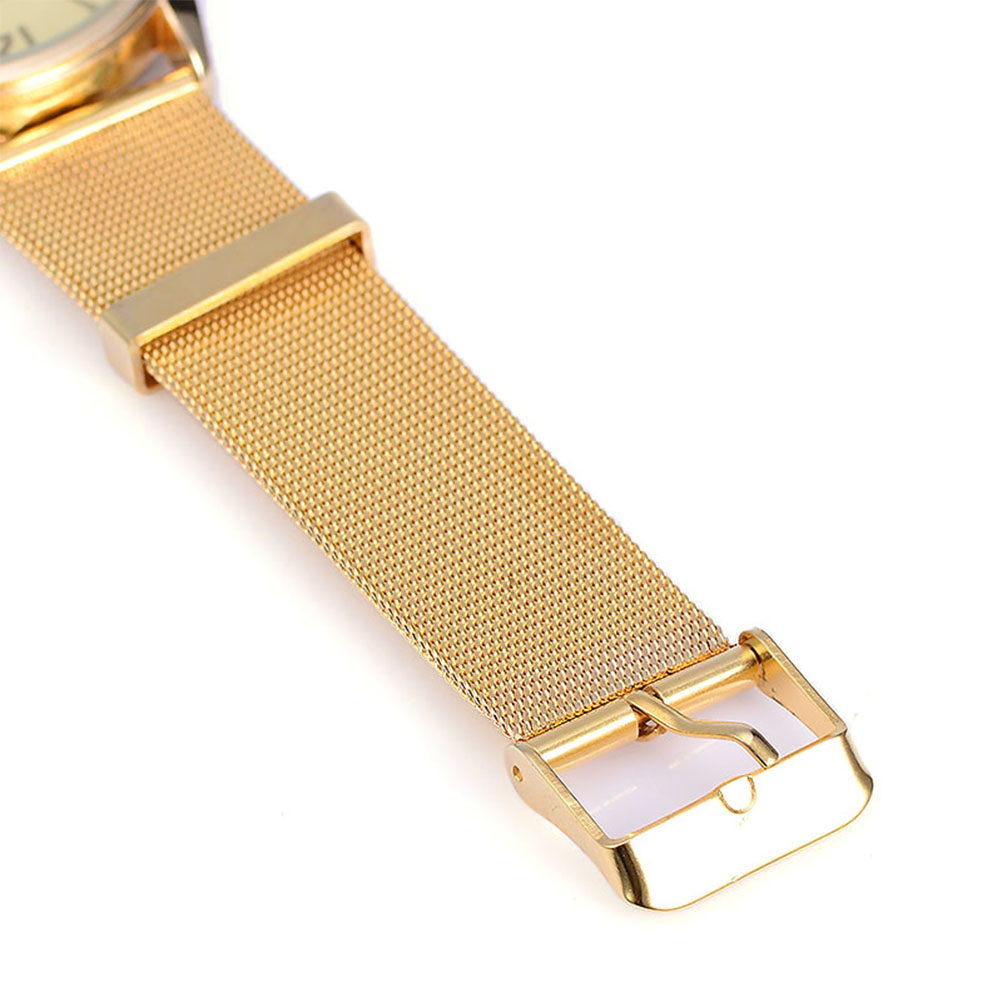 ゴールドのメッシュバンドが付いたレディースクォーツ腕時計。上 - Luxury Watch Gift For Her のレビューと価格