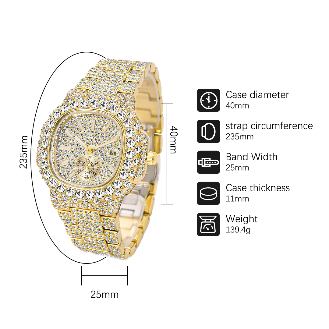Misssfox-男性用の高級時計,18kゴールドの自動巻き - Luxury Watch Iceberg のレビューと価格