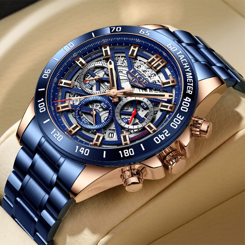 Lige 2024新作男性用高級中空時計防水スポーツクォーツ - Luxury Watch Investment のレビューと価格