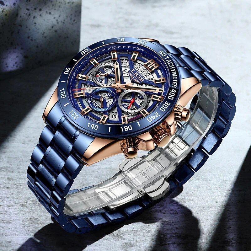 Lige 2024新作男性用高級中空時計防水スポーツクォーツ - Luxury Watch Investment のレビューと価格