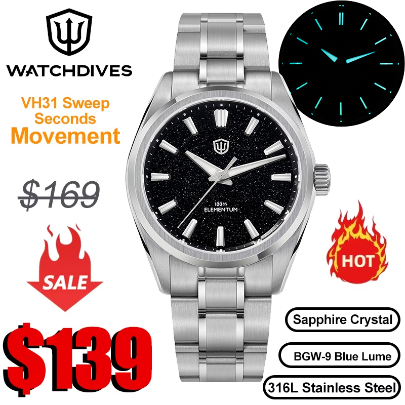 ウォッチダイブ WD0003C クォーツ時計 VH31 スイ - Luxury Watch Iceberg のレビューと価格